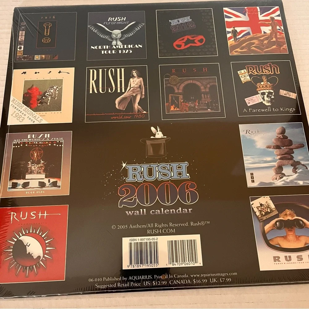 RUSH 2006 Wall Calendar Rock Band Rush New Sealed